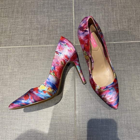 isaac mizrahi islamis high heel pump multicolored fabric nib 8.5 Party - Picture 2 of 8
